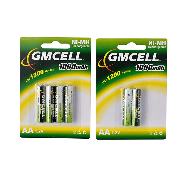 OEM Logo Cycle Time Over 1200 Times Rechargeable NiMH AAA Battery 1.2V 1000mAh Battery