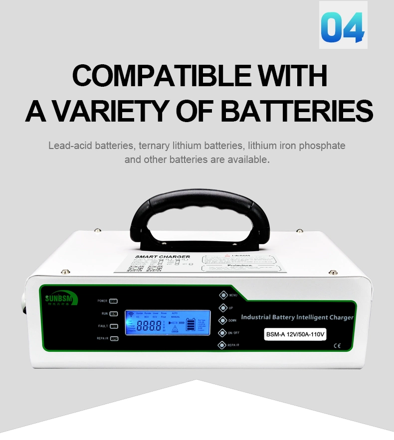 500W Portable Battery Charger For Golf Car 12v 24v 48v Lithium Battery